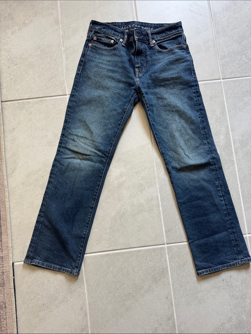 American Eagle Outfitters Men's Dark Wash Straight Jeans